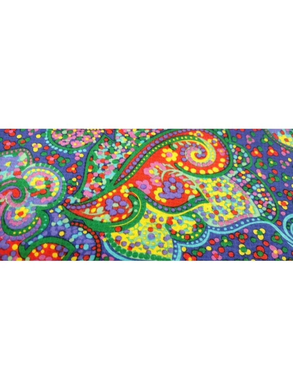 Vintage Psychedelic Paisley Silk Scarf Red Border Colorful Multicolor Big Size!